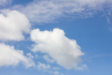blue sky with cloud closeup, with copyspace