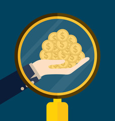 Money on hand. Modern Flat design vector illustration concept.