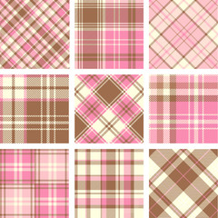 Set of seamless tartan patterns