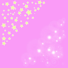 Obraz na płótnie Canvas abstract magic bokeh yellow star on pink background