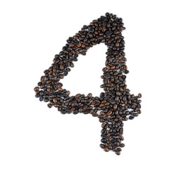 Obraz premium Coffee Beans Model number 4 isolated on white background.