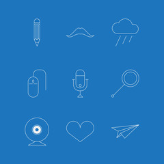 Outline icons for blog