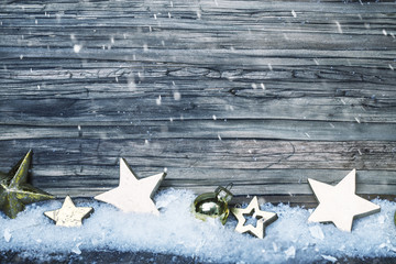 Winter background with christmas deko