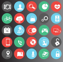 web, media icons set 25