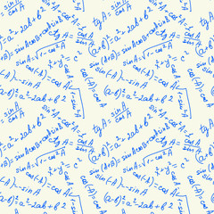 Math Seamless Pattern Blue