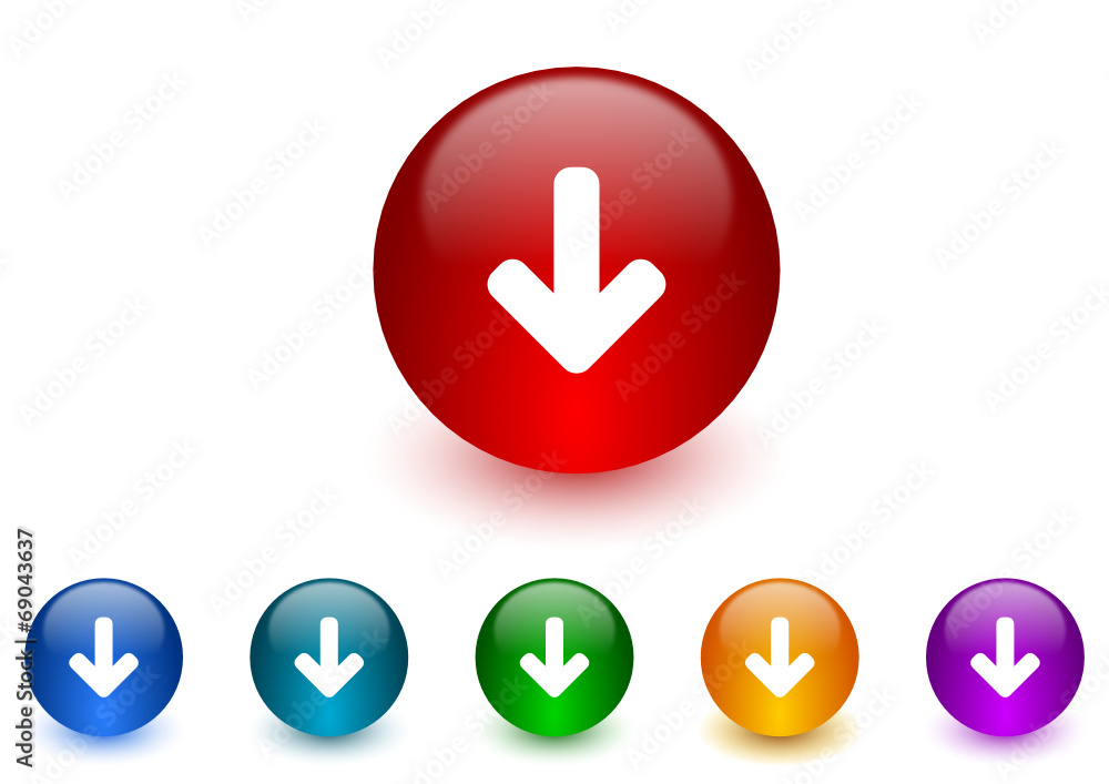 Poster arrow down icon vector set