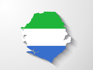 Sierra Leone map with shadow effect