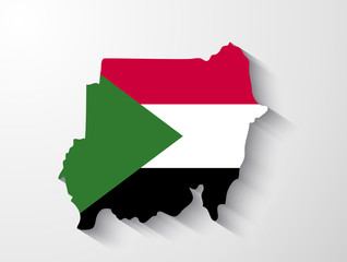 Obraz premium Sudan map with shadow effect