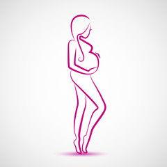 Obraz na płótnie Canvas schwanger stehend pink