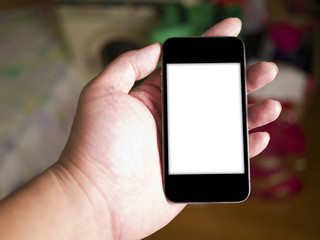 Hand holding smart phone