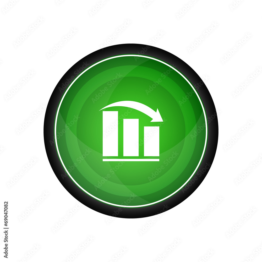 Poster graph with arrow vector icon, button