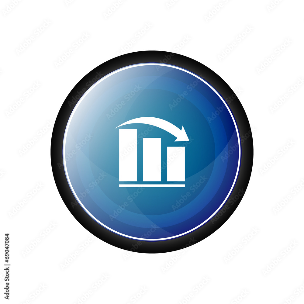 Poster graph with arrow vector icon, button