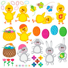 Obraz na płótnie Canvas Set of Easter elements for your design.