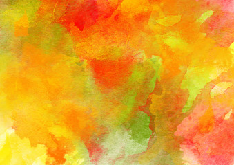 Autumn Colors Watercolor Background.