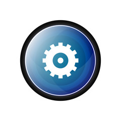 Setting vector icon, blue button