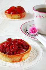 Romantic Tea Party: fruit cakes and flower azalea