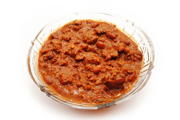 A Fancy Glass Bowl Filled with Spicy Chili