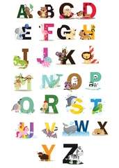 Papier Peint photo Alphabet Ensemble de vecteur de lettre animale