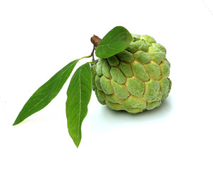 Custard apple fruit with white isolate background