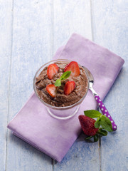 chocolate mousse with strawberry