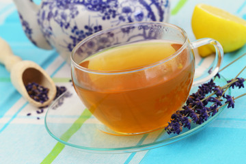 Tea and fresh lavender