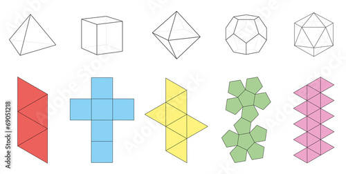 "Platonic Solids Figures Nets" Stockfotos und lizenzfreie Vektoren auf