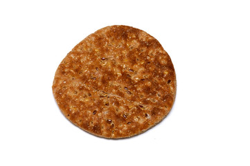 multi grain flat bread on white
