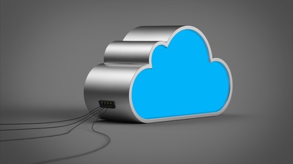 Cloud Computing Abstract Device with Cables Connected