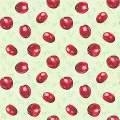 watercolor cranberries pattern