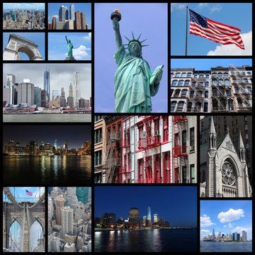 New York City - travel photo collage set