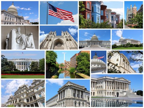 Washington DC - travel photo collage set