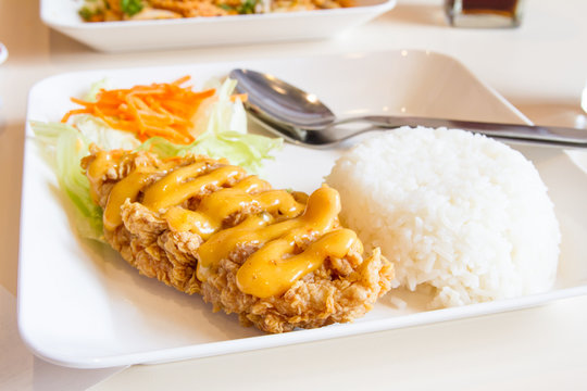 Fried chicken with rice