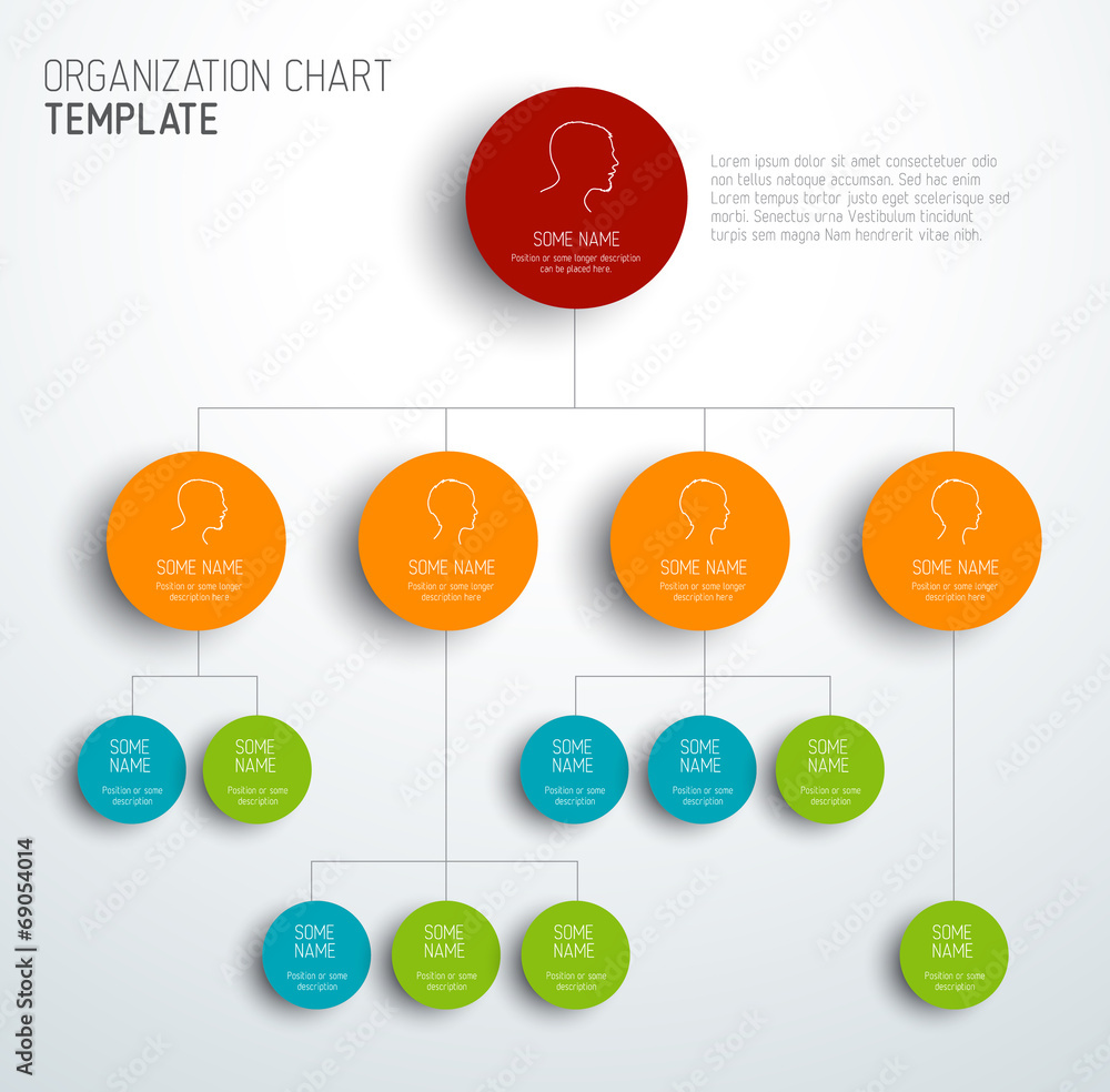 Poster vector modern and simple organization chart template