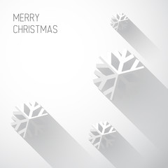 Modern white christmas card with flat design