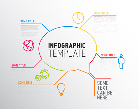 Modern Infographic report template made from lines