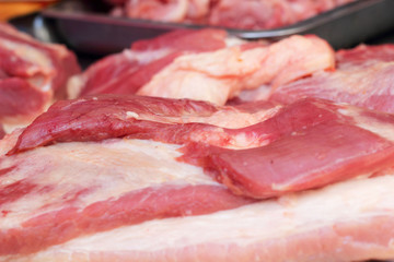 Fresh pork in the market