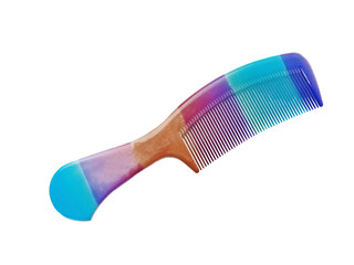 Plastic comb for hair isolated