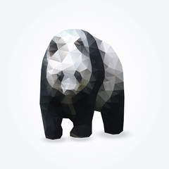 Obraz premium Modern polygon illustration of giant panda, vector