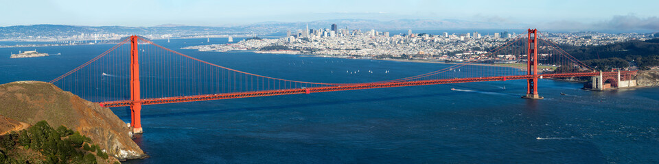 Panele Szklane  Złota Brama z widokiem na miasto San Francisco