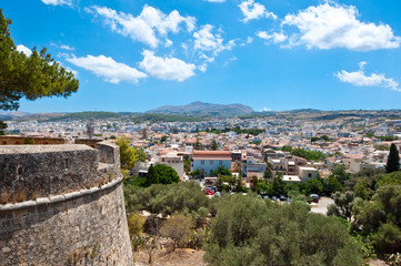 View of the Rethymnon from the Fortezza. Crete, Greece.