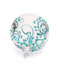 white christmas ball on white background