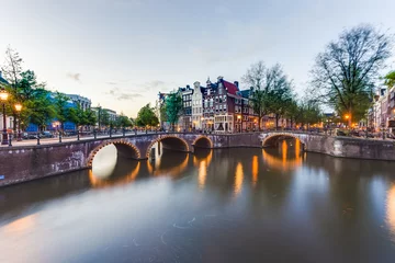 Fototapete Rund Keizersgracht-Kanal in Amsterdam, Niederlande. © Anibal Trejo