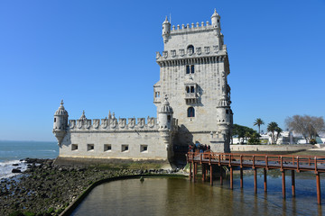 Fototapeta na wymiar Torre de Belem, Turm von Belem, Tejomündung, Portugal