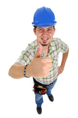 Repairman with thumbs up