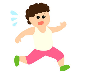 Fototapeta premium A middle aged woman running, exercise, diet image