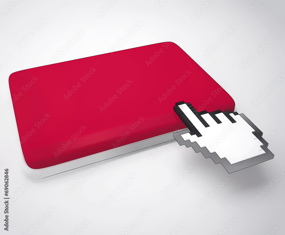 Poster cursor hand on key background shows blank copyspace click