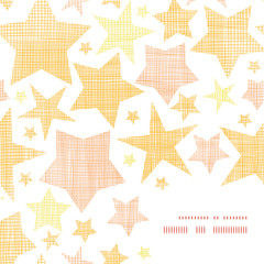 Golden stars textile textured frame corner pattern background