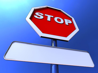 Stop Sign With Blank Copy space For Message
