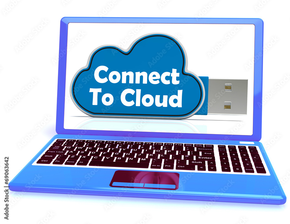 Poster connect to cloud memory means online file storage