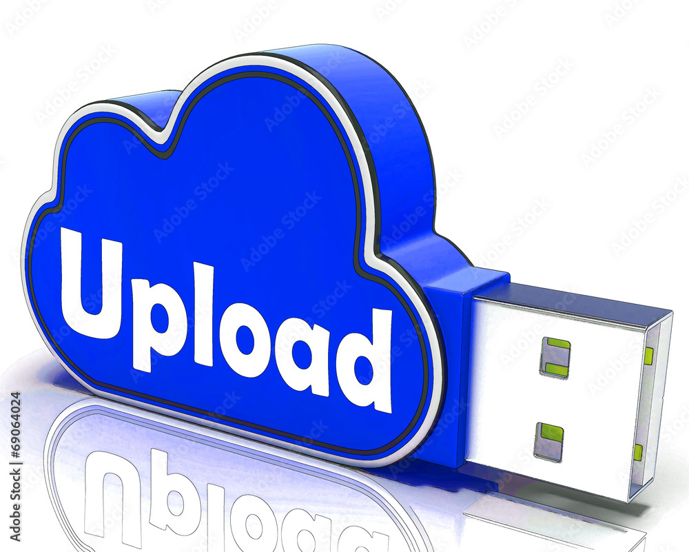 Fototapete upload memory shows uploading files to cloud